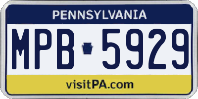 PA license plate MPB5929