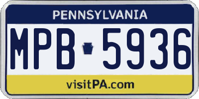 PA license plate MPB5936