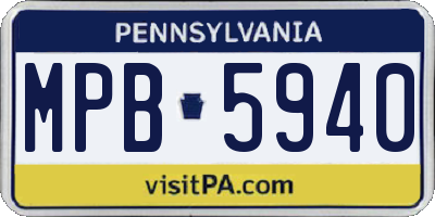 PA license plate MPB5940