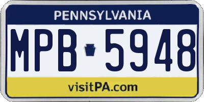 PA license plate MPB5948