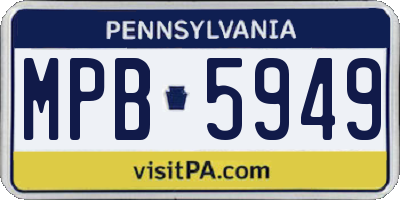 PA license plate MPB5949
