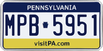 PA license plate MPB5951