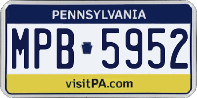 PA license plate MPB5952
