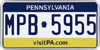 PA license plate MPB5955