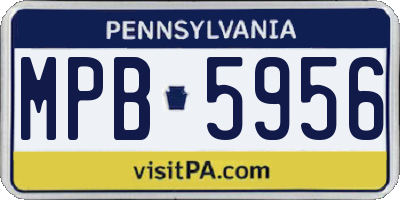PA license plate MPB5956