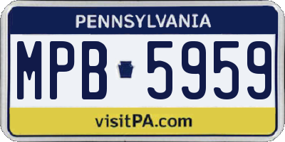 PA license plate MPB5959