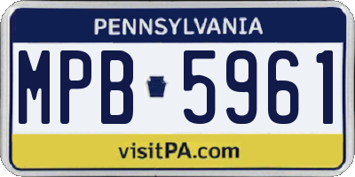 PA license plate MPB5961