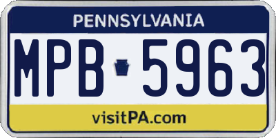 PA license plate MPB5963