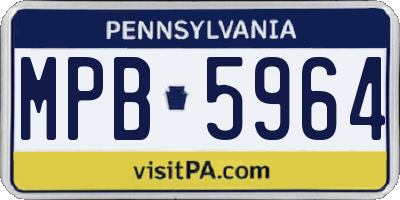 PA license plate MPB5964