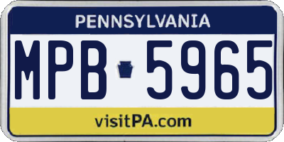 PA license plate MPB5965