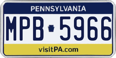 PA license plate MPB5966