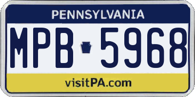 PA license plate MPB5968