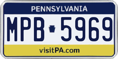 PA license plate MPB5969
