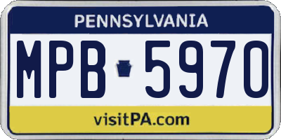 PA license plate MPB5970