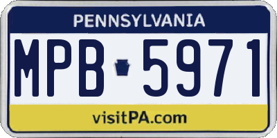 PA license plate MPB5971