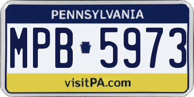 PA license plate MPB5973