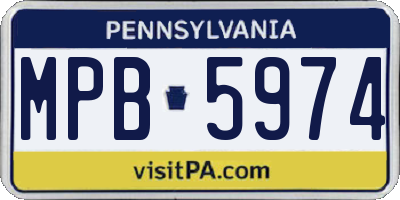 PA license plate MPB5974