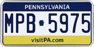 PA license plate MPB5975