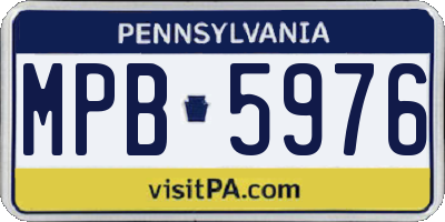 PA license plate MPB5976