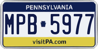 PA license plate MPB5977