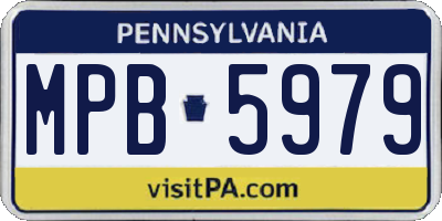 PA license plate MPB5979