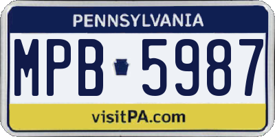 PA license plate MPB5987