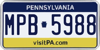 PA license plate MPB5988