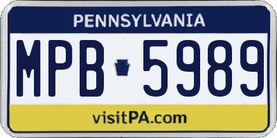 PA license plate MPB5989