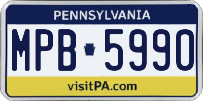 PA license plate MPB5990