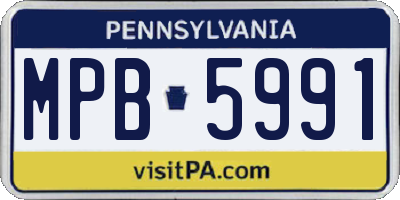 PA license plate MPB5991