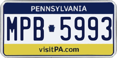 PA license plate MPB5993