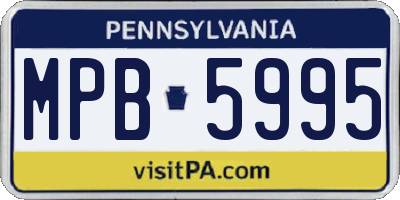 PA license plate MPB5995