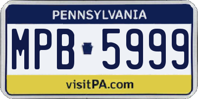 PA license plate MPB5999