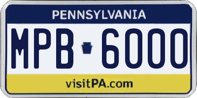 PA license plate MPB6000