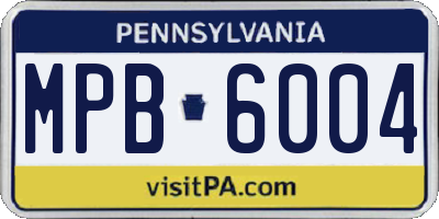 PA license plate MPB6004