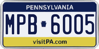 PA license plate MPB6005