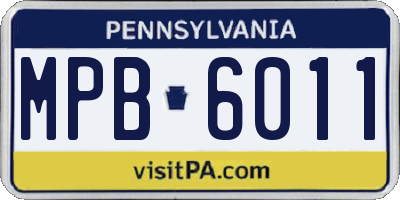 PA license plate MPB6011