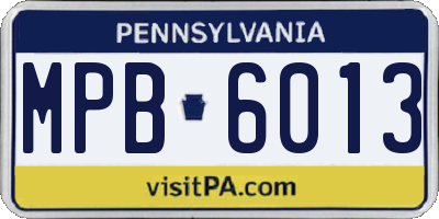 PA license plate MPB6013