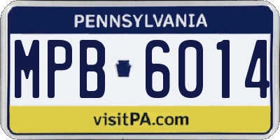 PA license plate MPB6014