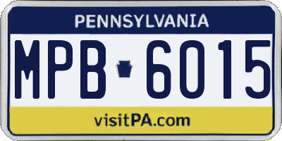 PA license plate MPB6015