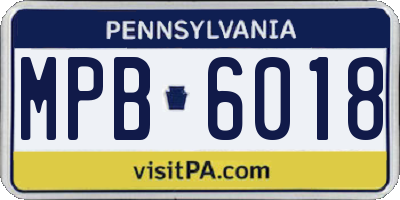 PA license plate MPB6018