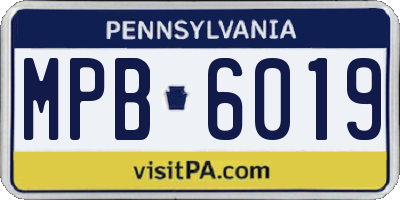 PA license plate MPB6019