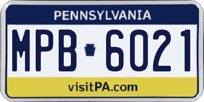 PA license plate MPB6021
