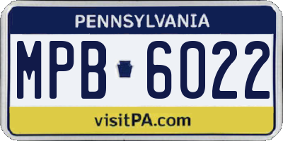PA license plate MPB6022