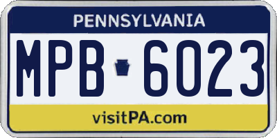 PA license plate MPB6023