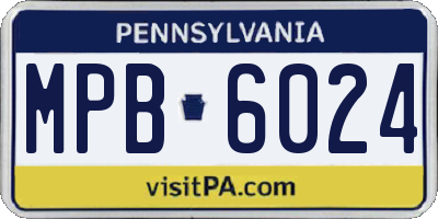 PA license plate MPB6024