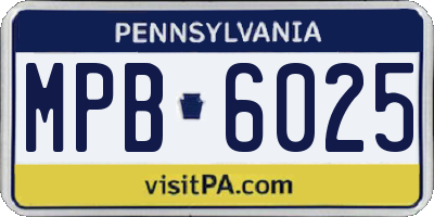 PA license plate MPB6025