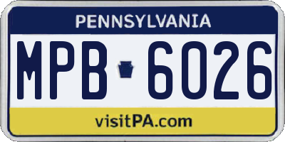 PA license plate MPB6026