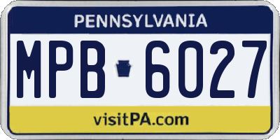 PA license plate MPB6027
