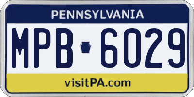 PA license plate MPB6029